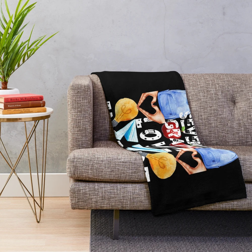 Seventh grade teacher plush blanket with inspirational message