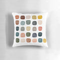 A pillow with the text "Thoughts while running a marathon..." on it.