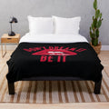 Rocky Horror Picture Show inspired plush blanket with "Don't Dream It, Be It" design