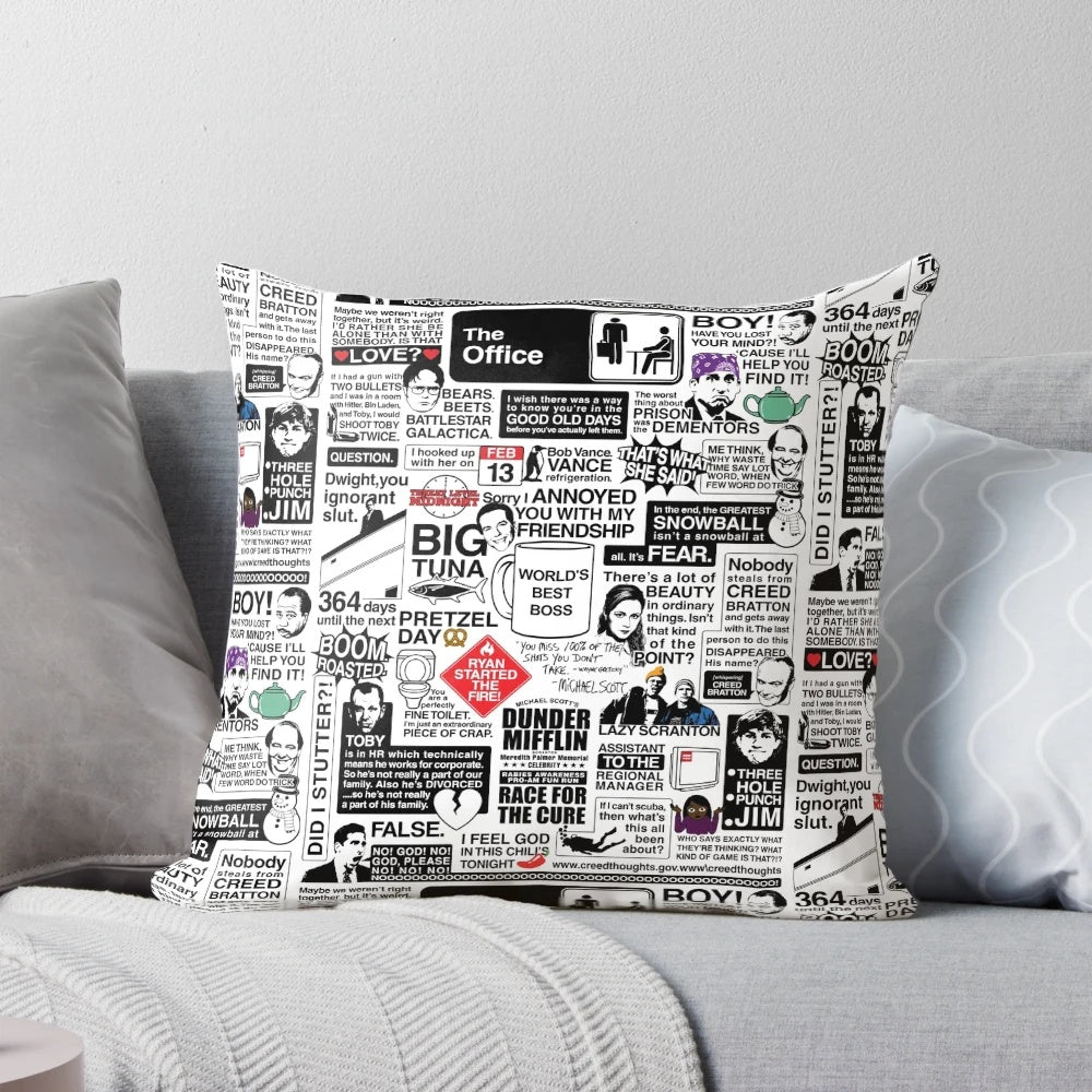 The Office-inspired decorative pillow with favorite quotes from the show