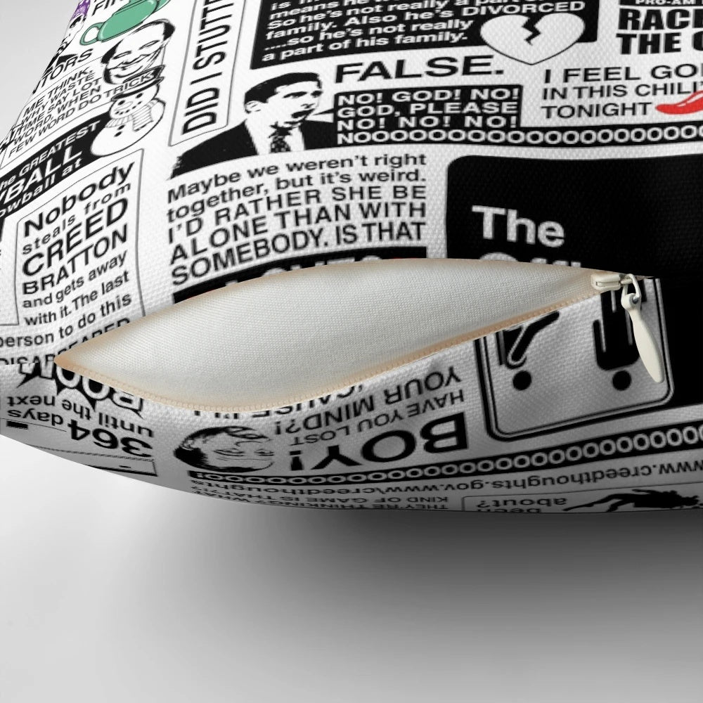 The Office-inspired decorative pillow with favorite quotes from the show