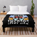 Plush blanket with the text "teach love inspire, the future of the world is in my classroom