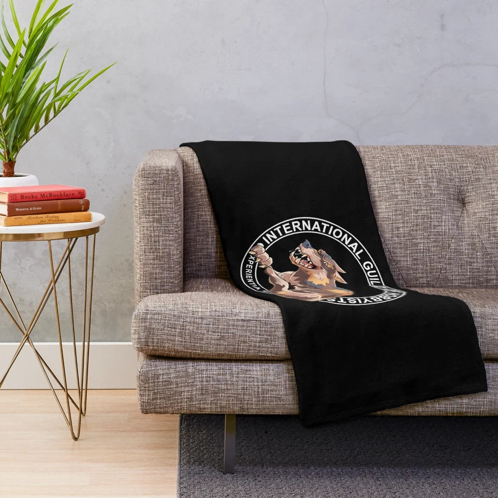 Ironwolf inspired plush blanket with warhammer space marine design