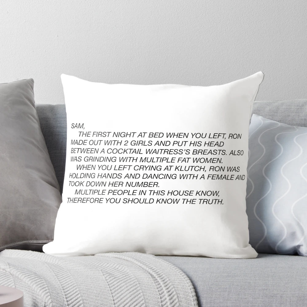 Jersey Shore-inspired letter pillow featuring the cast of the popular reality TV show