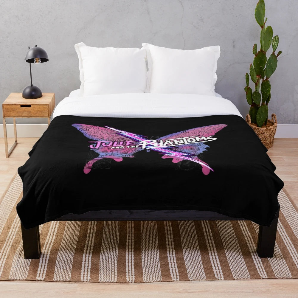 Julie and the Phantoms Sunset Curve Inspired Plush Blanket with Butterfly Design