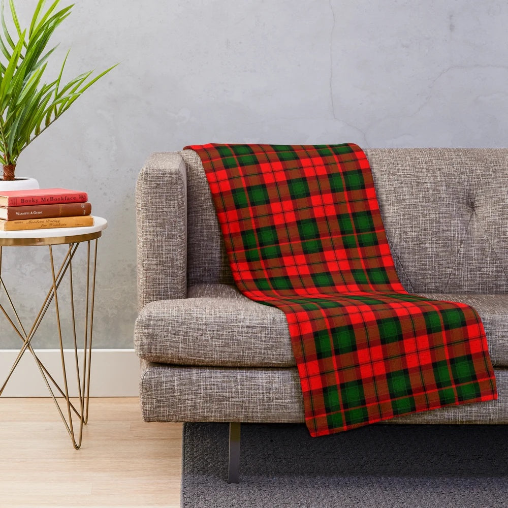Kerr clan tartan plush blanket with heraldic design
