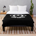 Knuckle-inspired plush blanket with metallic accents for street-ready style
