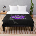 Kuromi-inspired plush blanket with dark colors and modern anime design