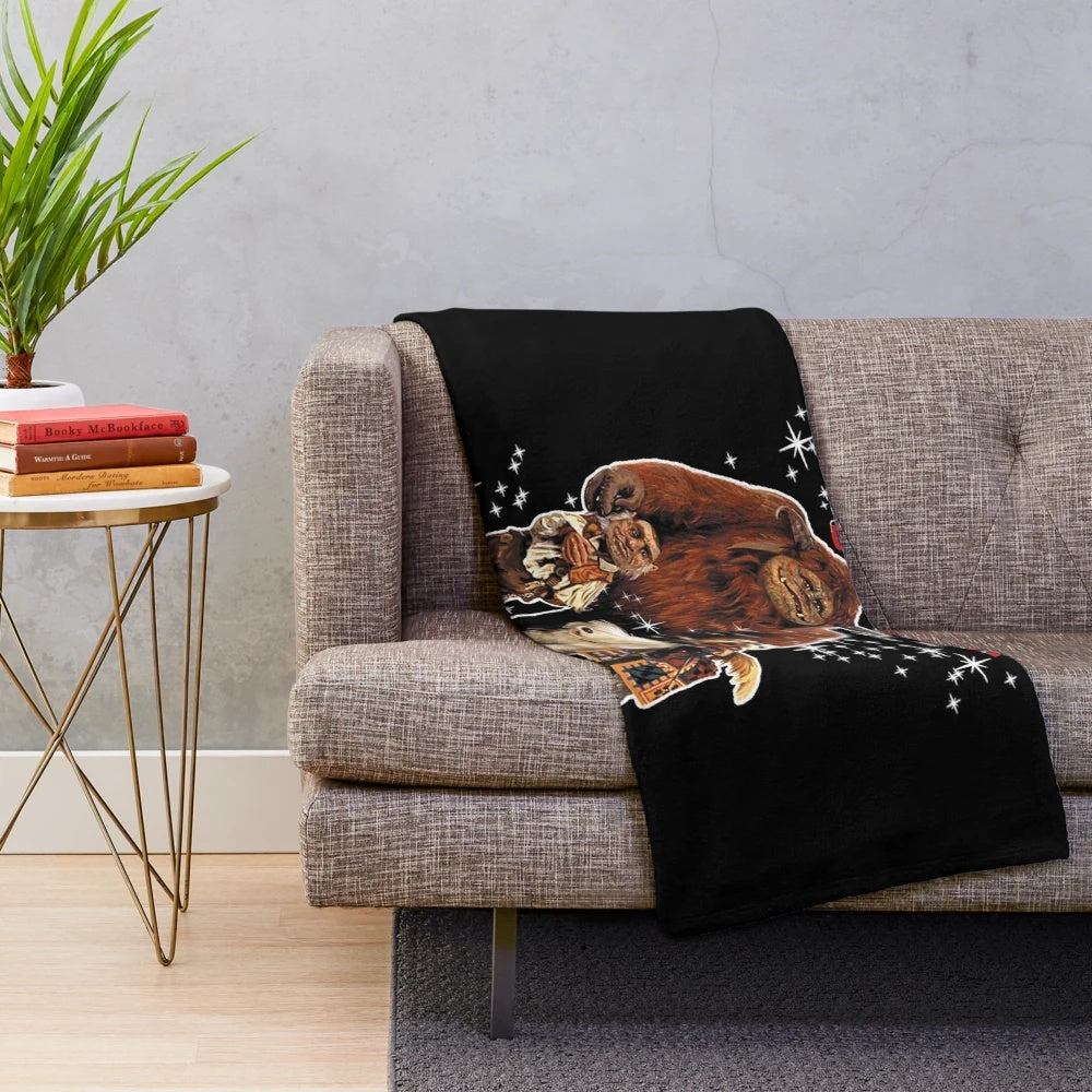 Soft, cozy plush blanket featuring artwork inspired by the classic film Labyrinth