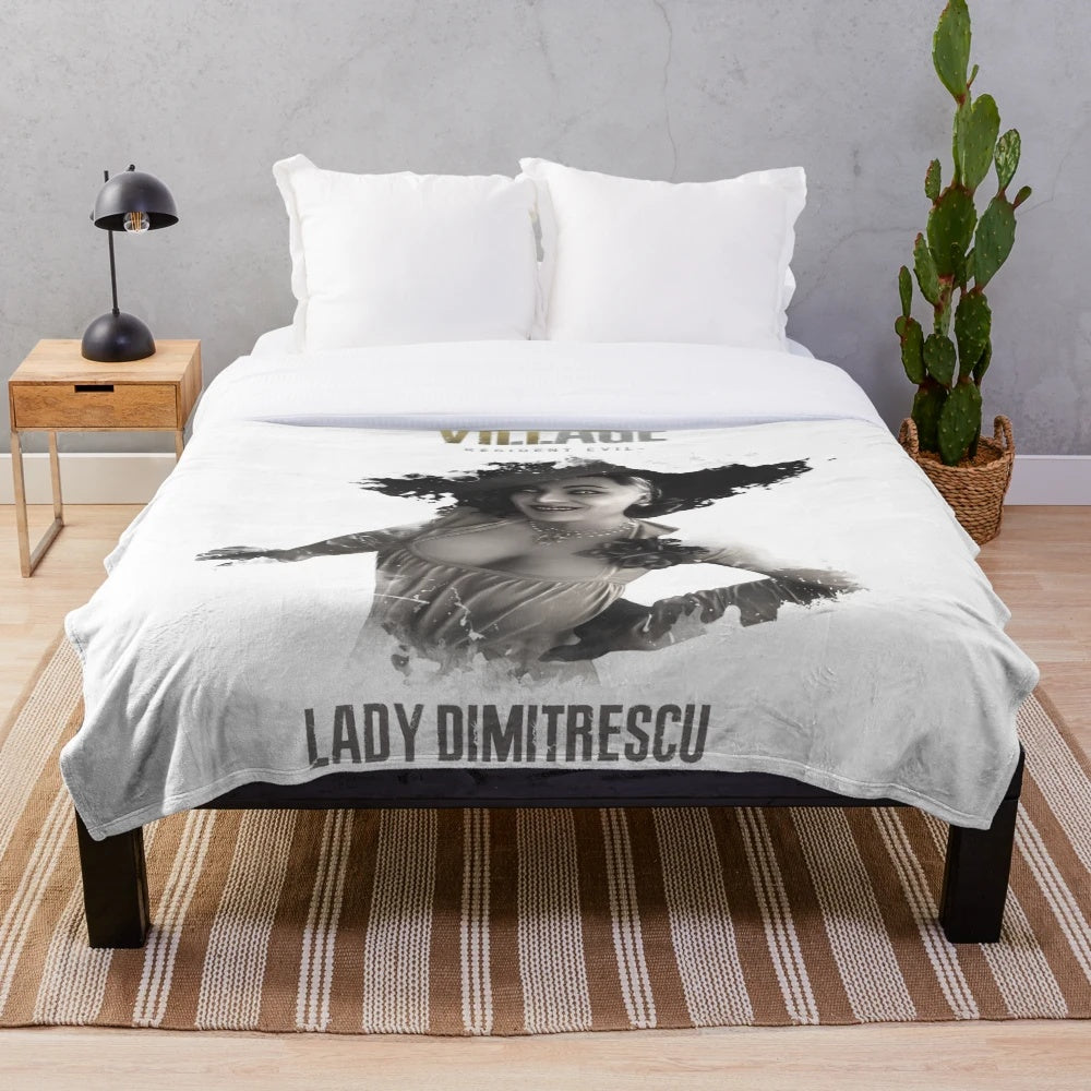 Lady Dimitrescu RE8 Village themed plush blanket