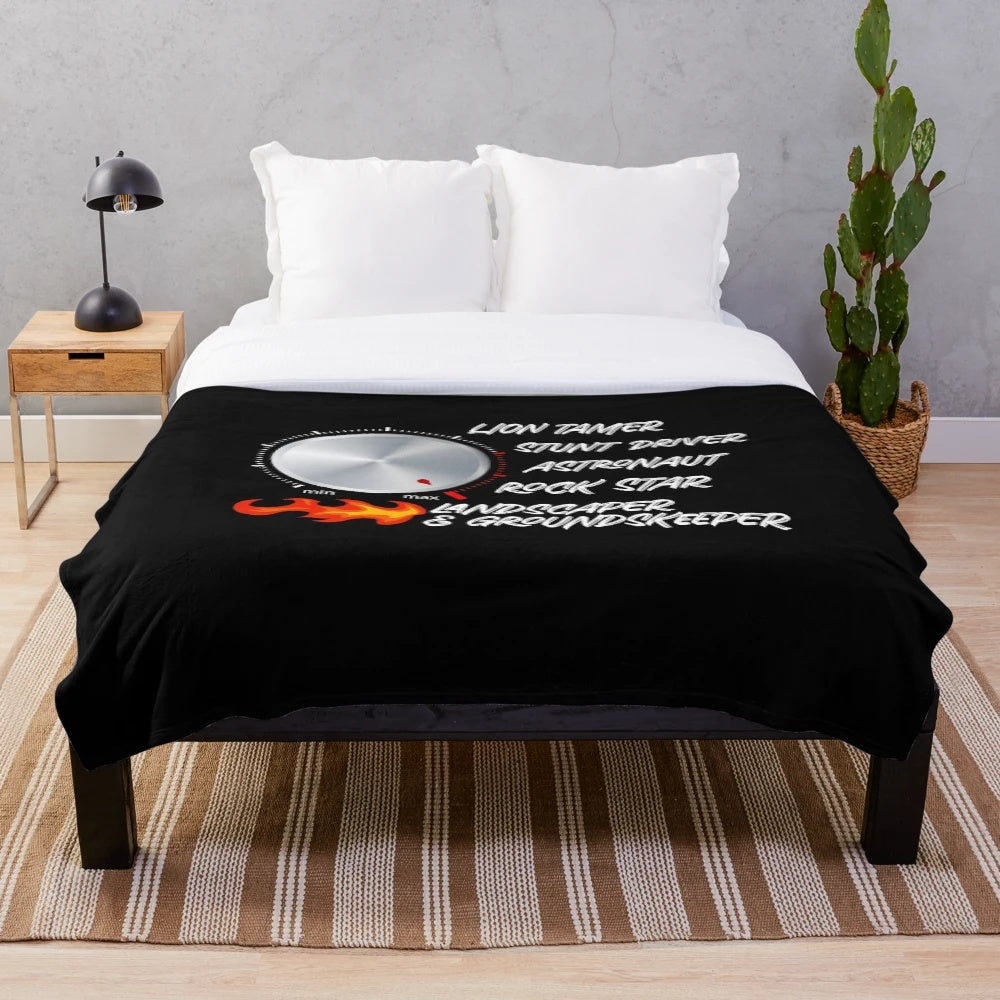 Funny landscaper and groundskeeper themed plush blanket with cool graphic design
