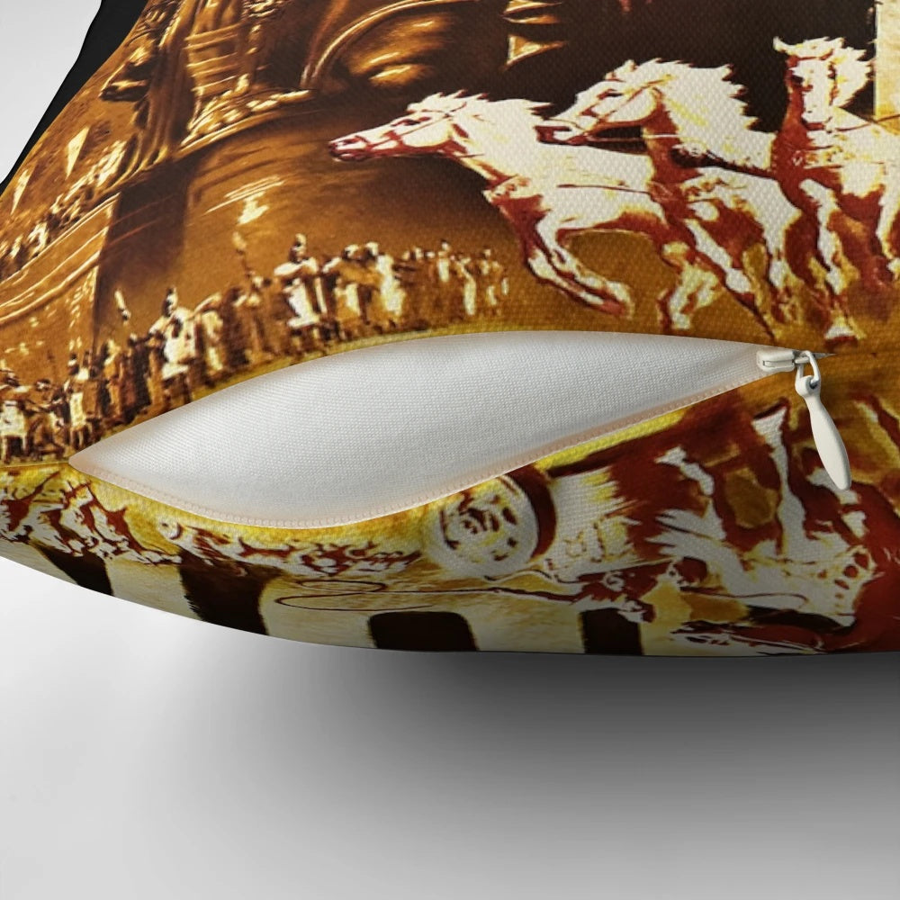 Vintage-inspired "Ben Hur" movie-themed decorative pillow