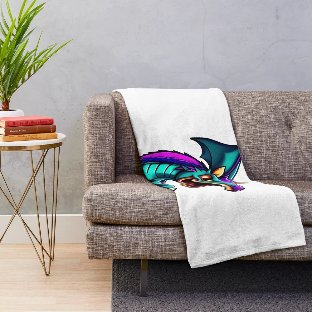 Legendary dragon illustration plush blanket