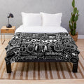 Lovejoy band inspired plush blanket with black pattern design