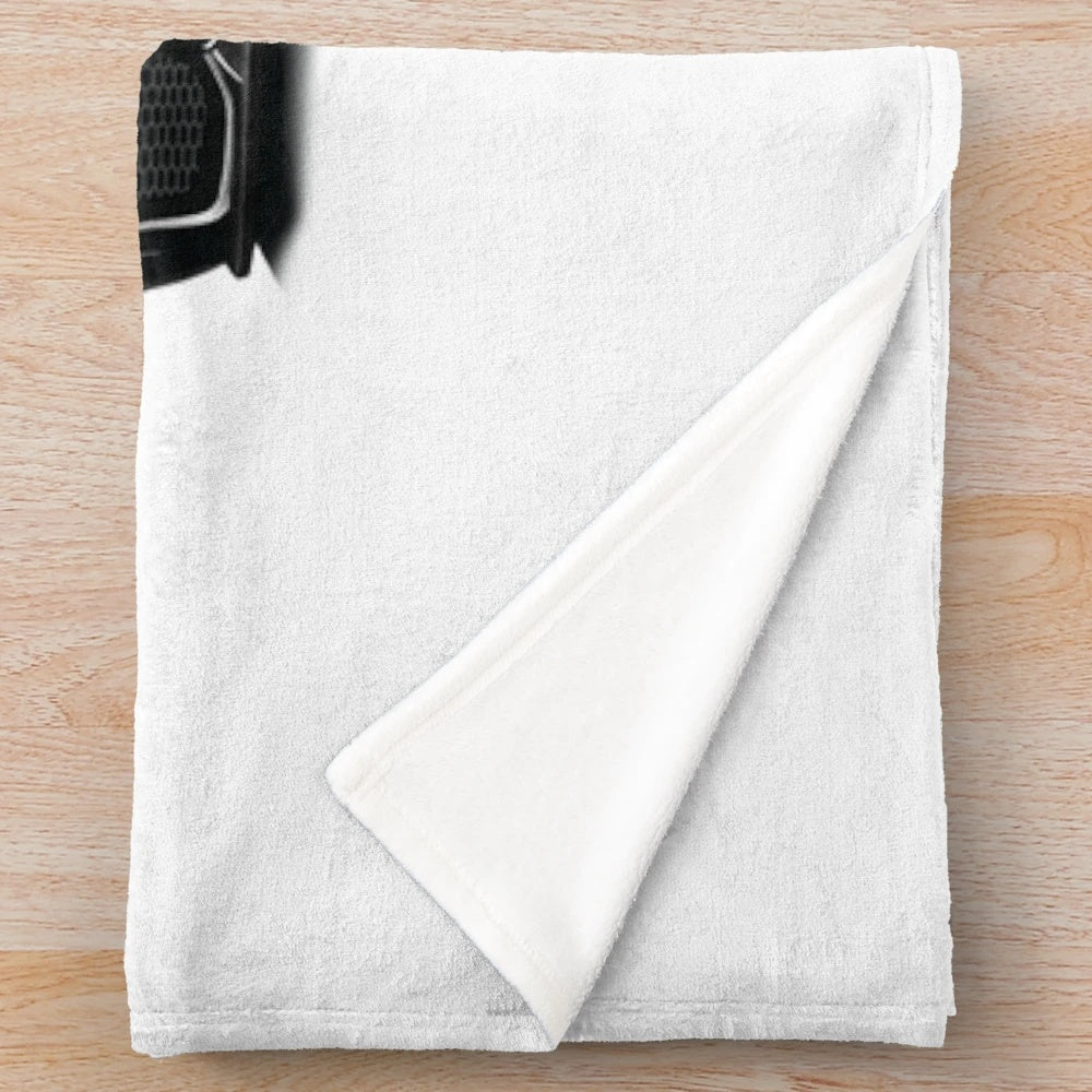 Black plush blanket with German sports car design