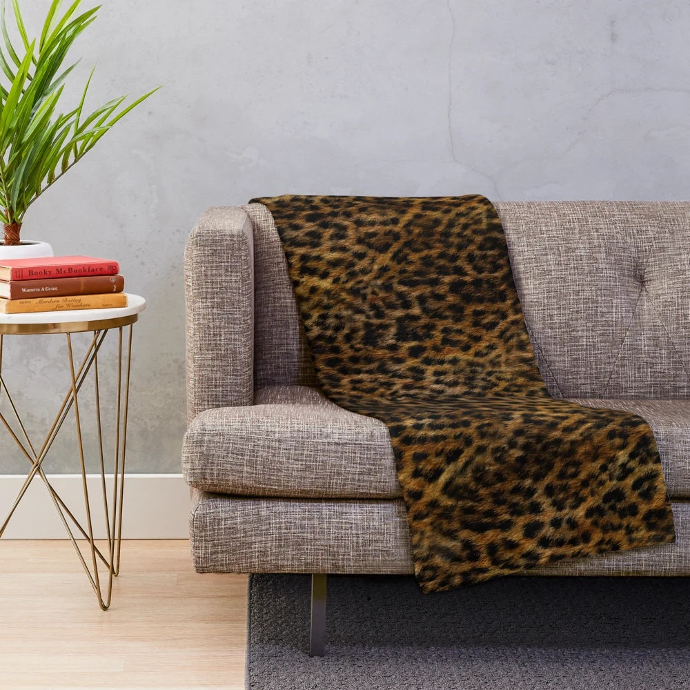 Cheetah fur texture plush blanket