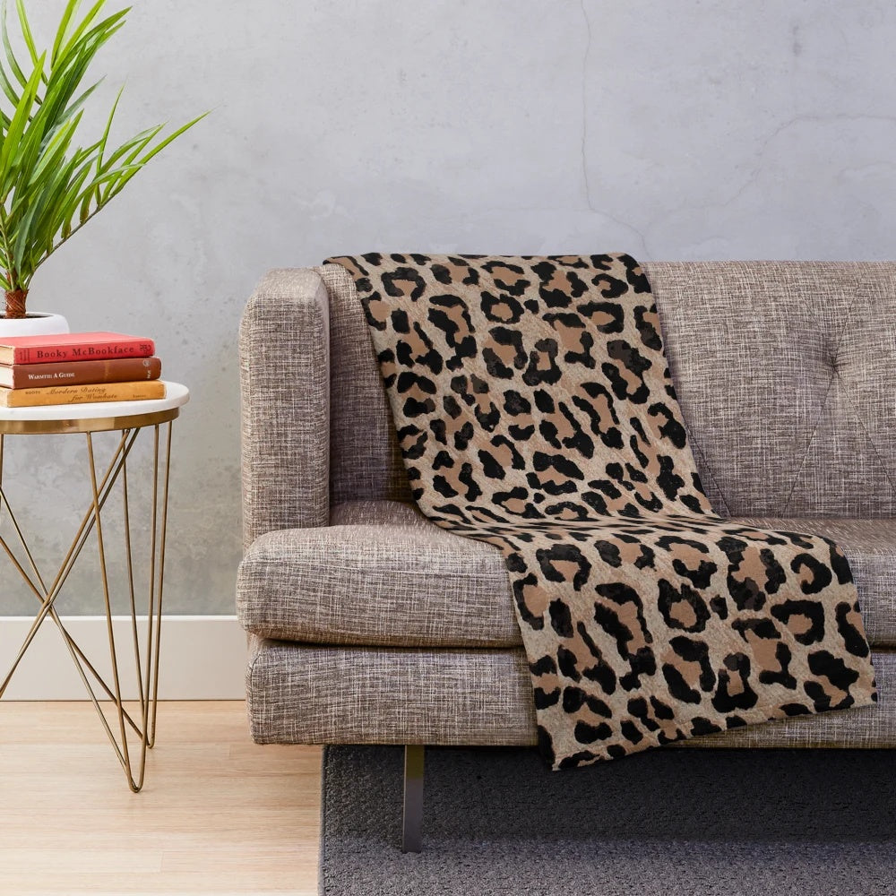 Cheetah leopard print plush blanket