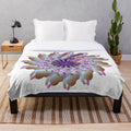 Luxurious designer plush blanket with a stylish and symmetrical pattern