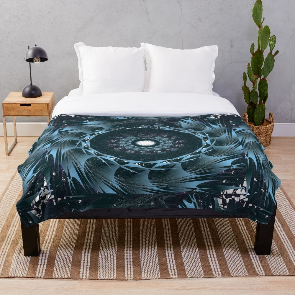 Stylish and cozy plush blanket with a designer touch