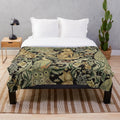 William Morris forest-inspired plush blanket