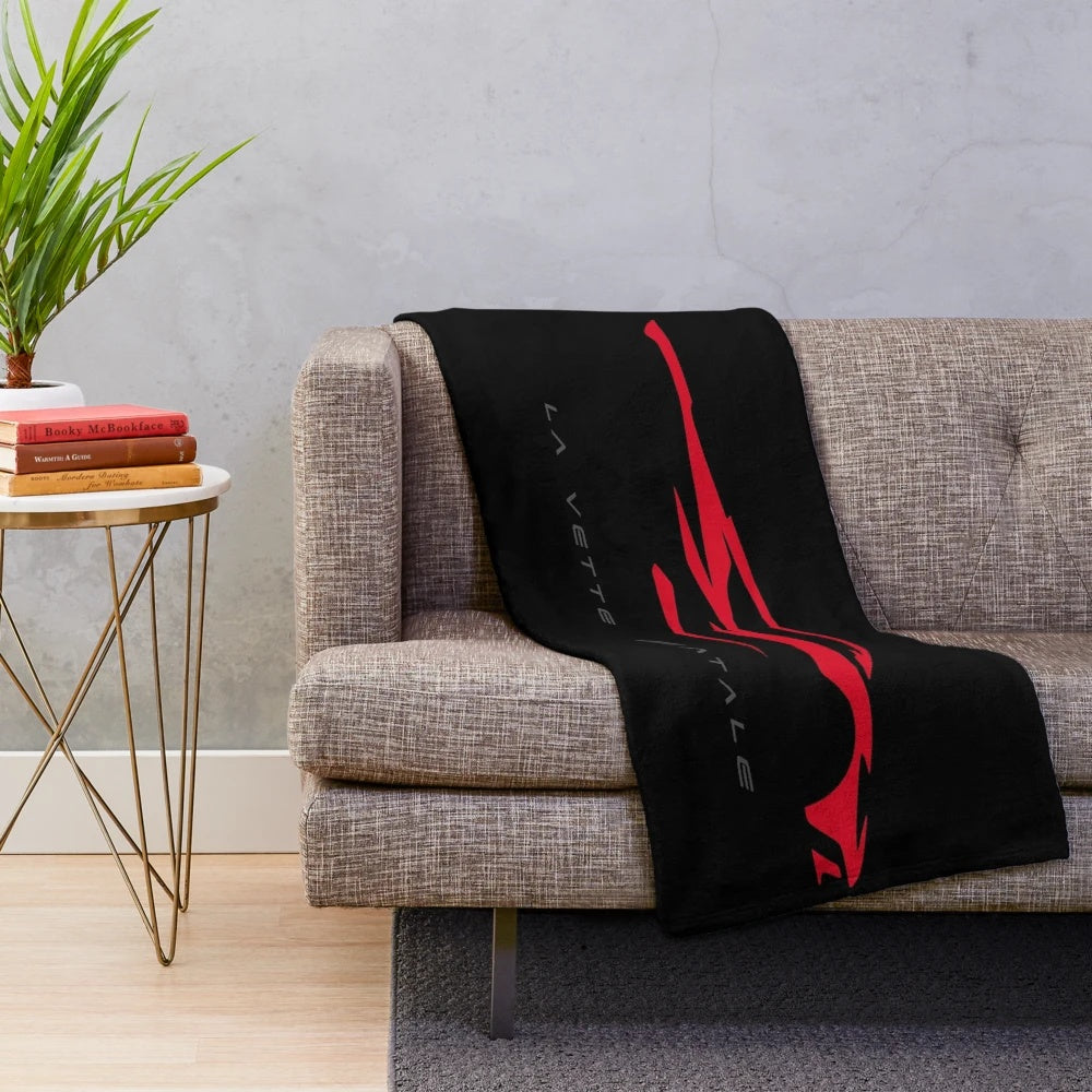 Plush blanket featuring the iconic 2020 Chevrolet Corvette design