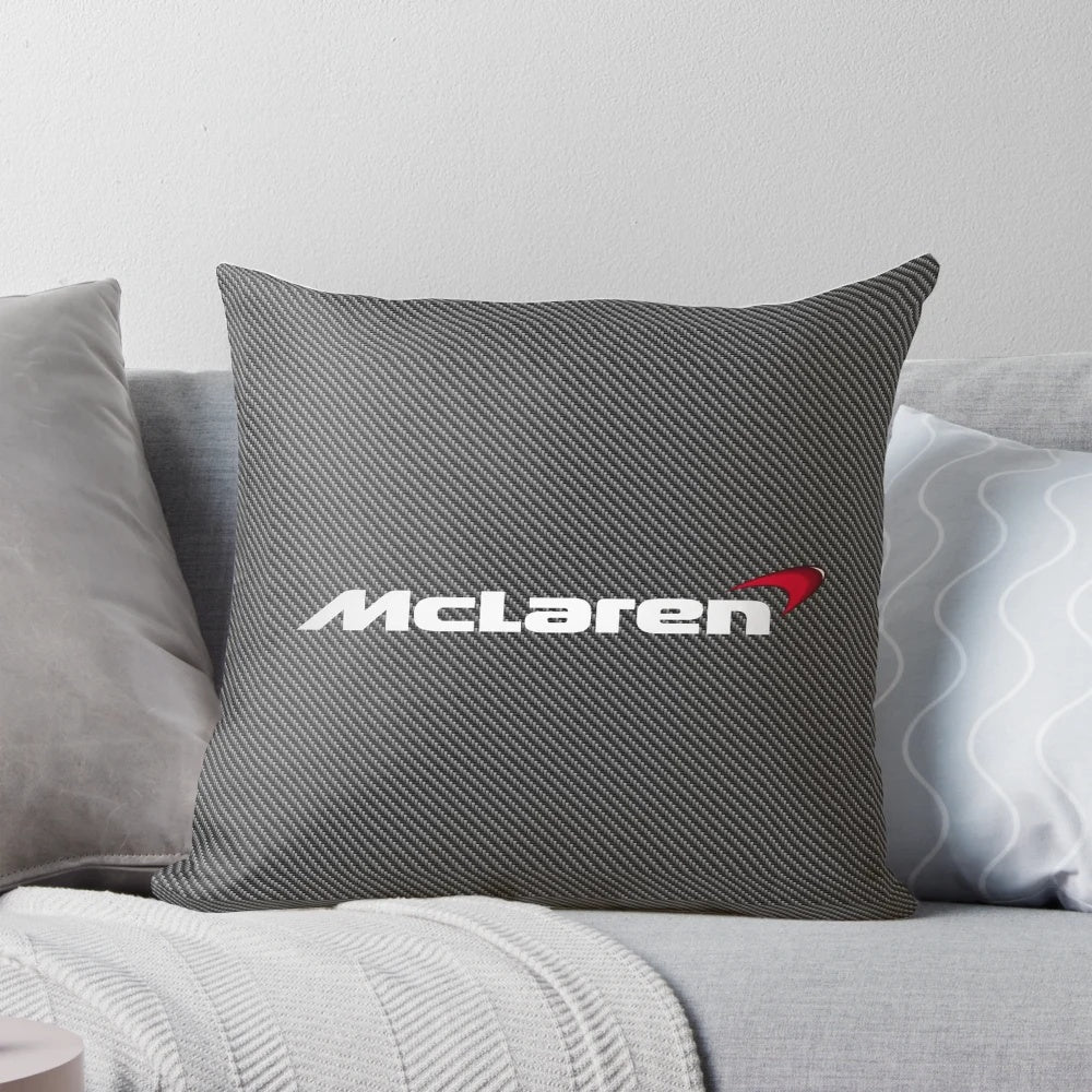 Plush Carbon Fiber Pillow with Iconic McLaren Logo