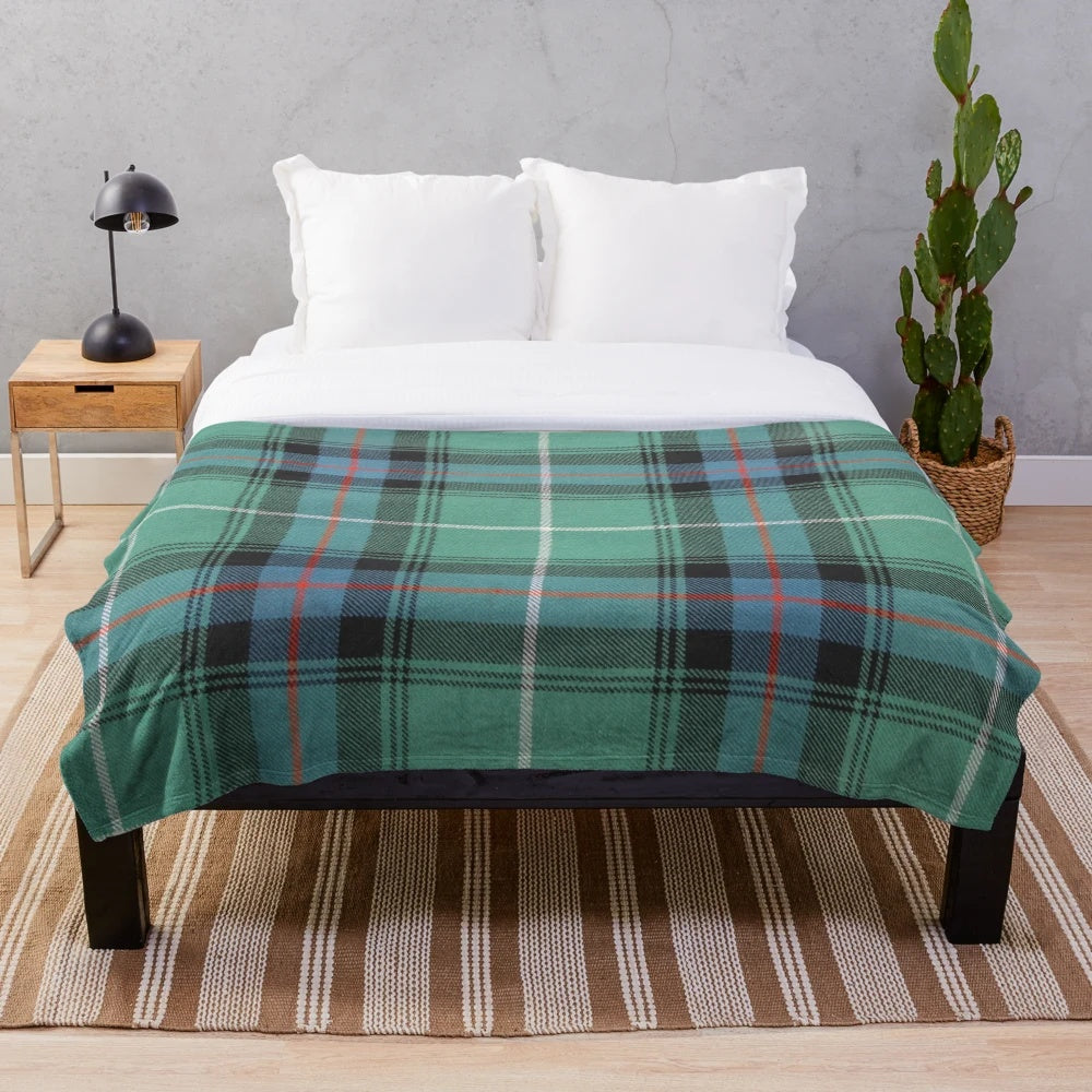 Macdonald of the Isles tartan plush blanket with Scottish clan design
