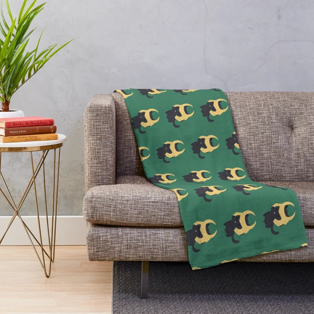 Soft and cozy plush blanket featuring an adorable black cat design inspired by the Marvel character Loki