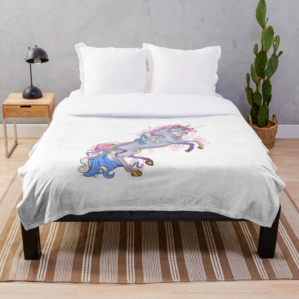 Magical fantasy unicorn plush blanket