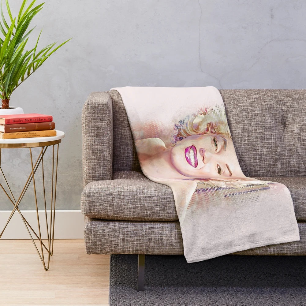 Marilyn Monroe plush blanket for home decor