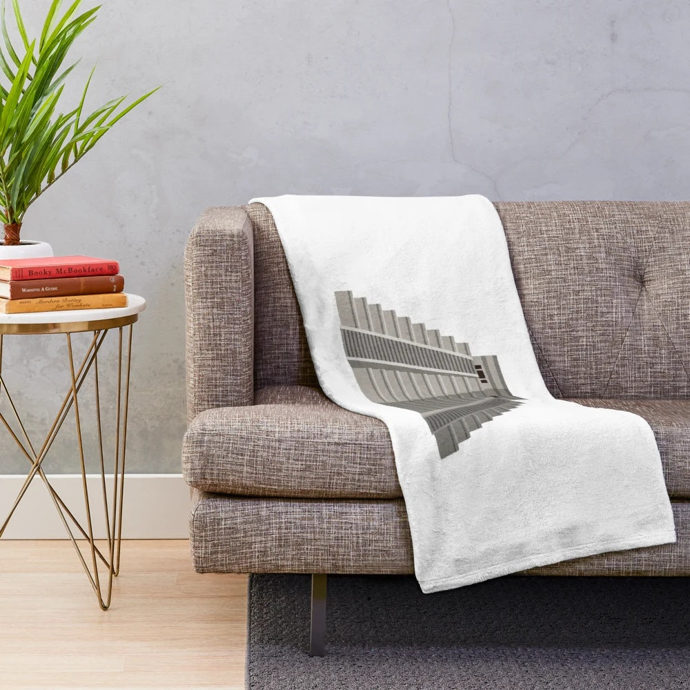Mayan-inspired plush blanket featuring the iconic Chichen Itza pyramid