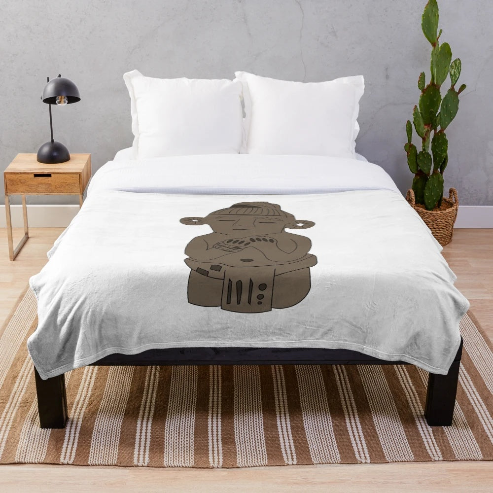 Mayan plush blanket with indigenous cultural design