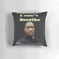 Memorial pillow featuring the words "Breathe" in a yellow color, honoring George Floyd.