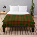 Menzies tartan plush throw blanket featuring the traditional Scottish clan pattern
