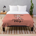 Mermaid plush blanket with inspirational "Mermaids are born in May" text