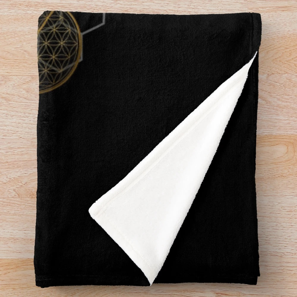 Plush blanket featuring a Metatron's Cube sacred geometry design