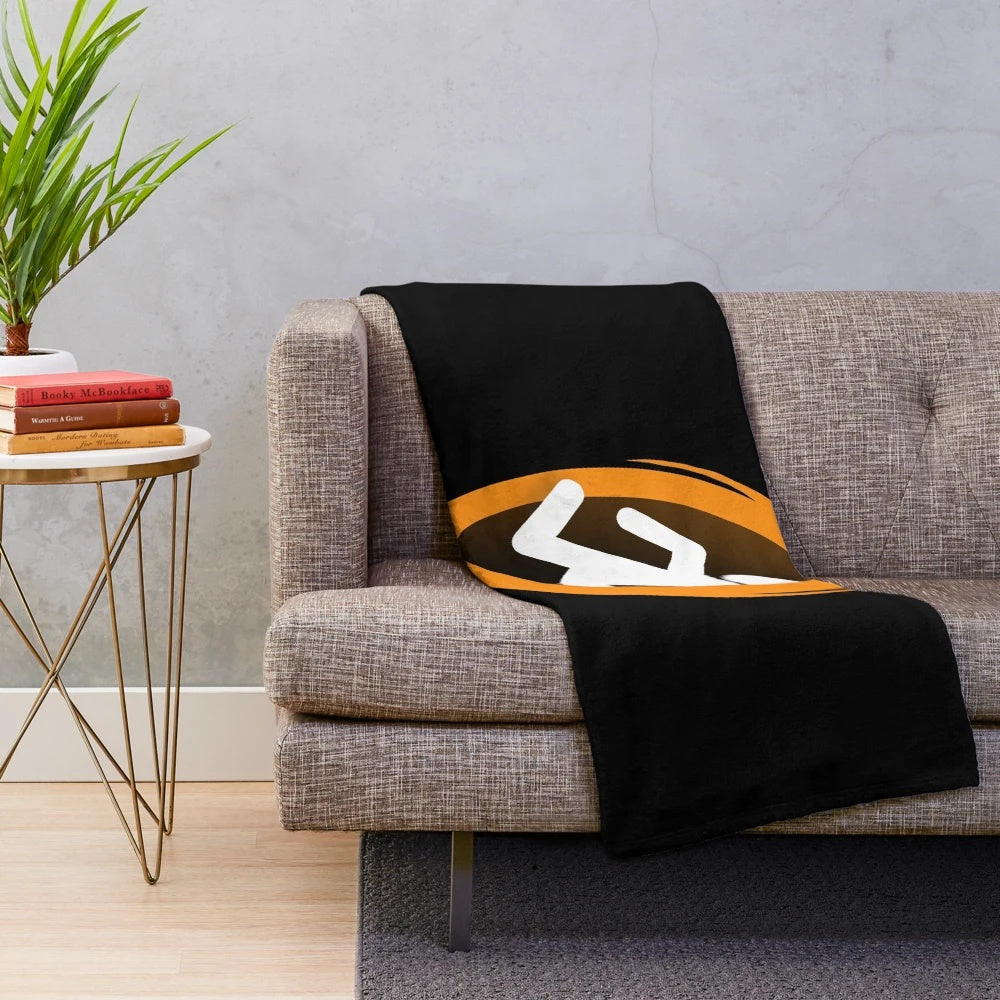 Portal 2 inspired minimalist orange teleportation plush blanket