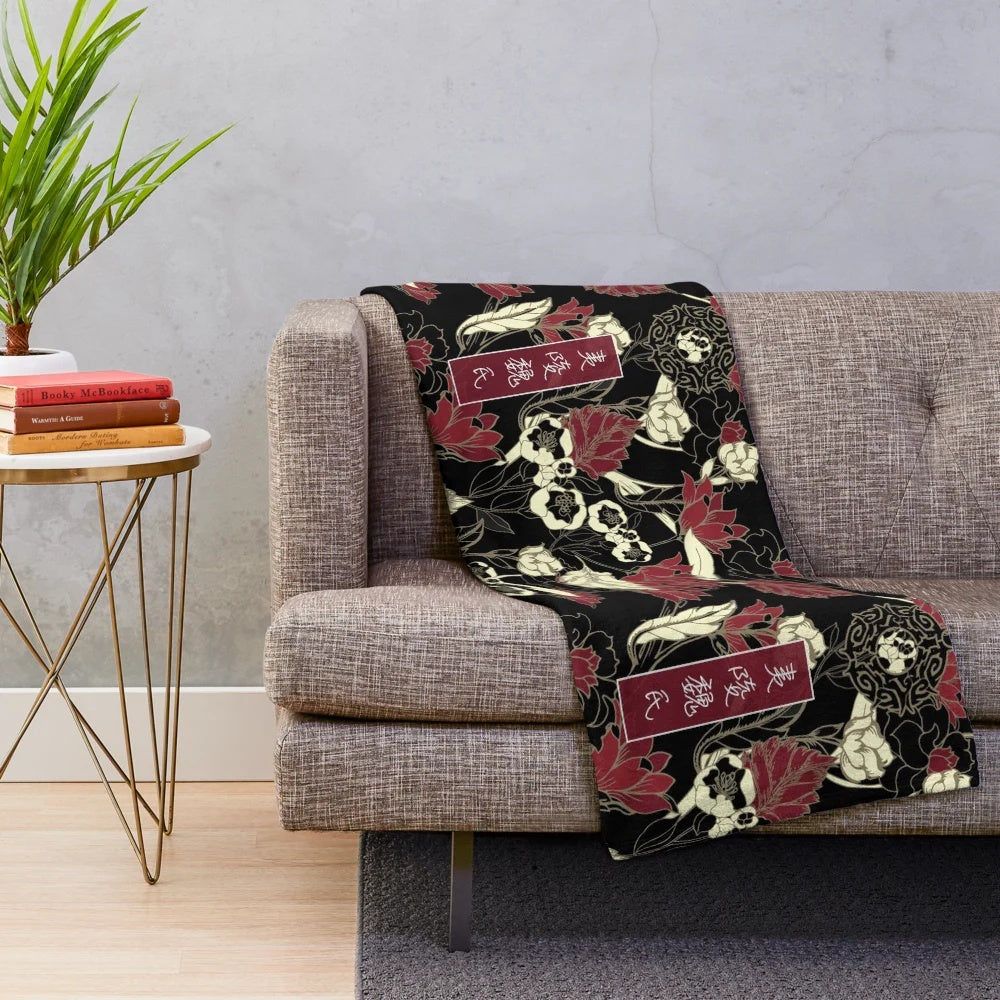 Modao Zushi inspired plush blanket featuring characters from the popular Chinese fantasy drama The Untamed