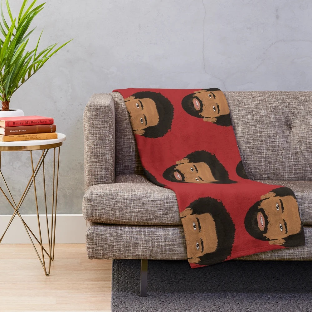 Mohamed Salah Plush Blanket Featuring Portrait and Liverpool FC Imagery