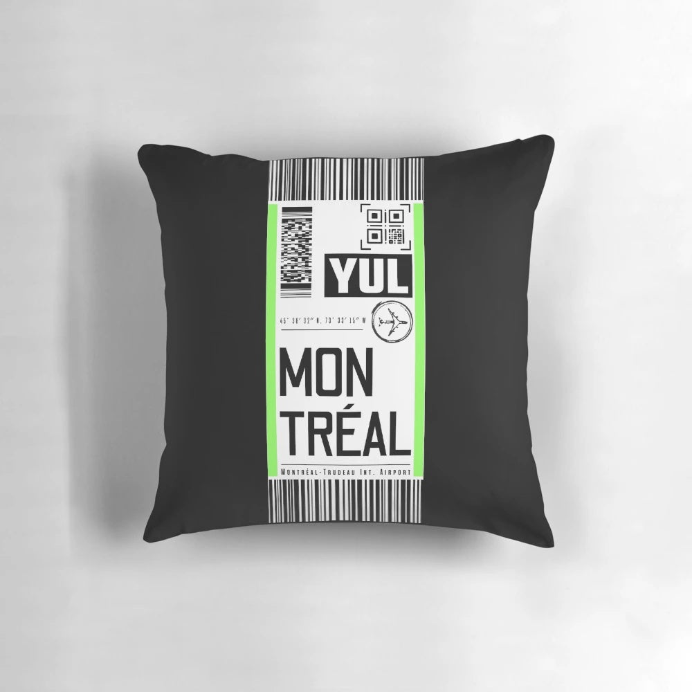 Montreal YUL Luggage Tag Pillow - Airport Themed Travel Gift