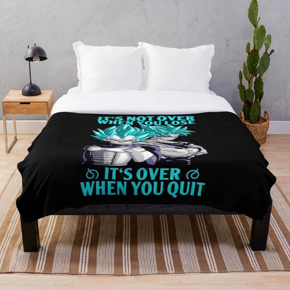 Goku and Vegeta dragon ball z motivational quotes plush blanket