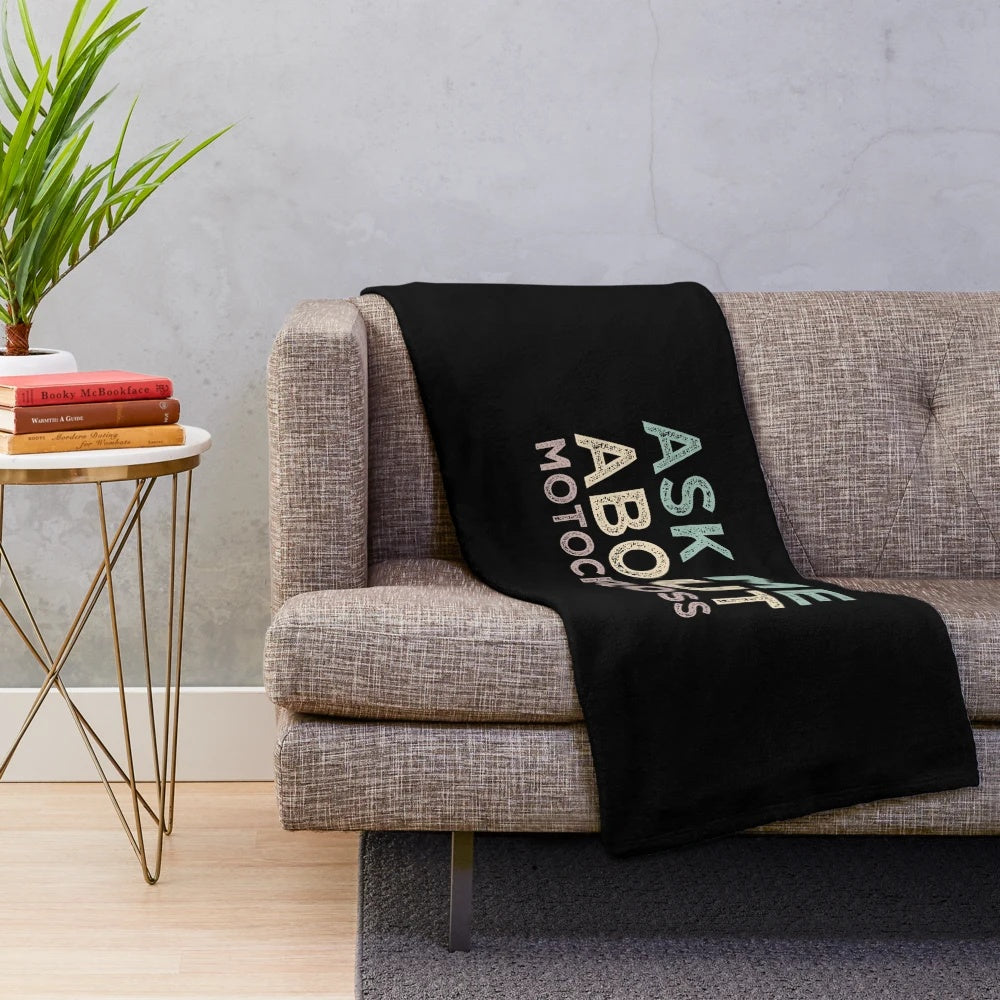 Motocross plush blanket with cool, edgy design for motocross enthusiasts