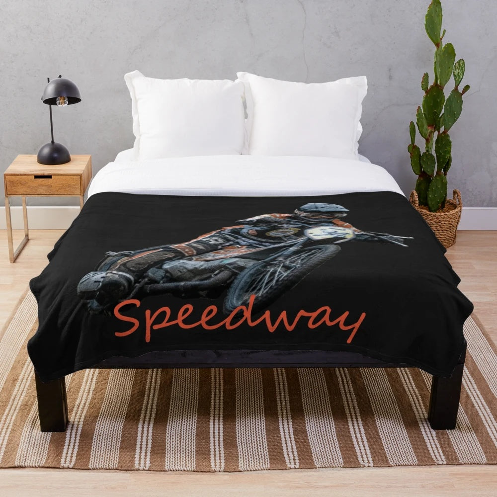 Speedway plush blanket for motorsports fans