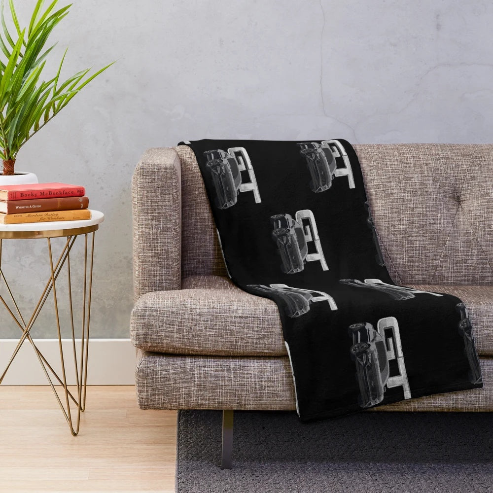 Mustang GT V8 inspired plush blanket in shadow black color