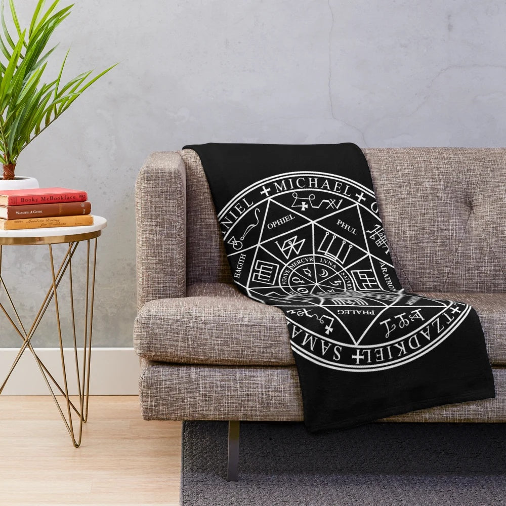 Plush blanket featuring the seals of the seven archangels