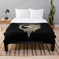Plush blanket with Norse-inspired wolf graphic and Celtic knotwork design
