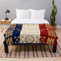 Napoleonic-inspired French 45th regiment plush blanket with historical flag design