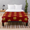 Napoleonic Imperial Eagle Red Plush Blanket