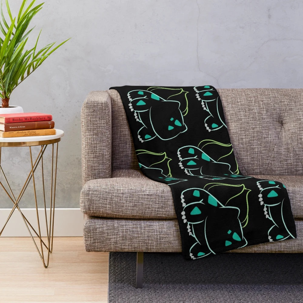 Soft and cozy plush blanket featuring a cute plant pet design in a minimalist, nature-inspired style