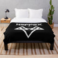 NEFFEX-inspired white plush blanket featuring the band's logo
